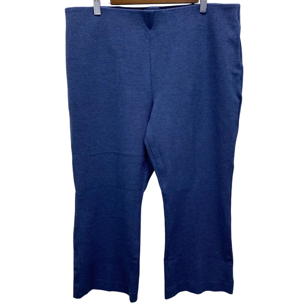 Talbots Montauk Pant Navy Blue Size 16 Elastic Waist‎ Cropped Flare Leg